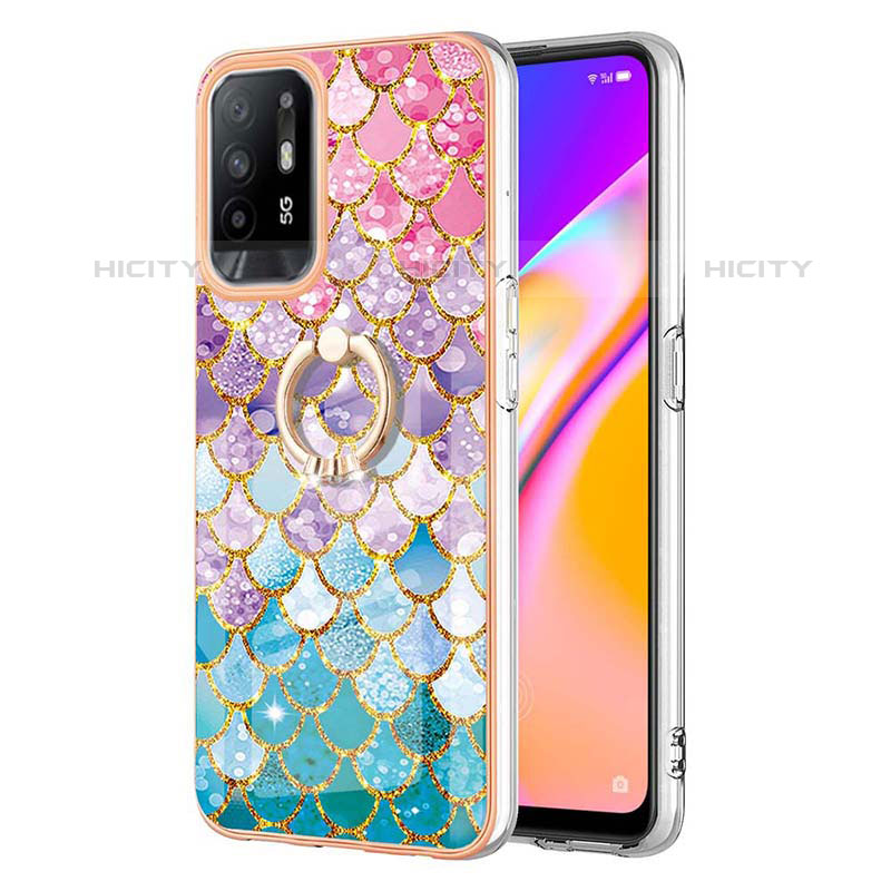 Funda Silicona Gel Goma Patron de Moda Carcasa con Anillo de dedo Soporte Y03B para Oppo A95 5G Vistoso