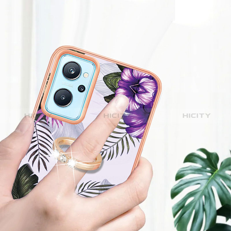 Funda Silicona Gel Goma Patron de Moda Carcasa con Anillo de dedo Soporte Y03B para Oppo A96 4G