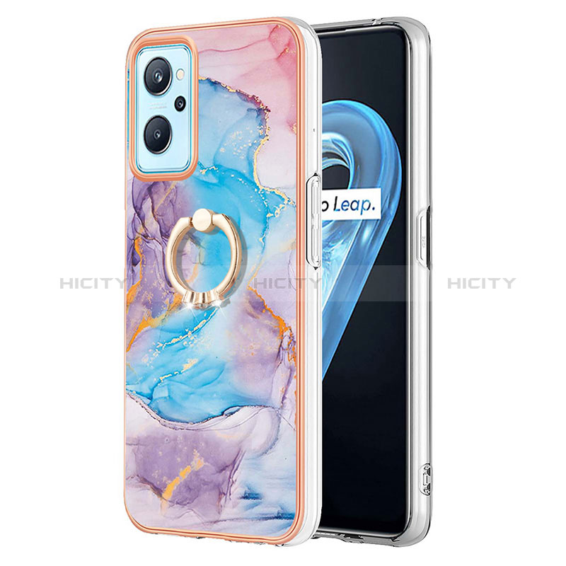 Funda Silicona Gel Goma Patron de Moda Carcasa con Anillo de dedo Soporte Y03B para Oppo A96 4G