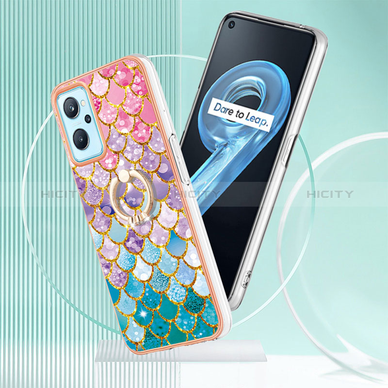 Funda Silicona Gel Goma Patron de Moda Carcasa con Anillo de dedo Soporte Y03B para Oppo A96 4G