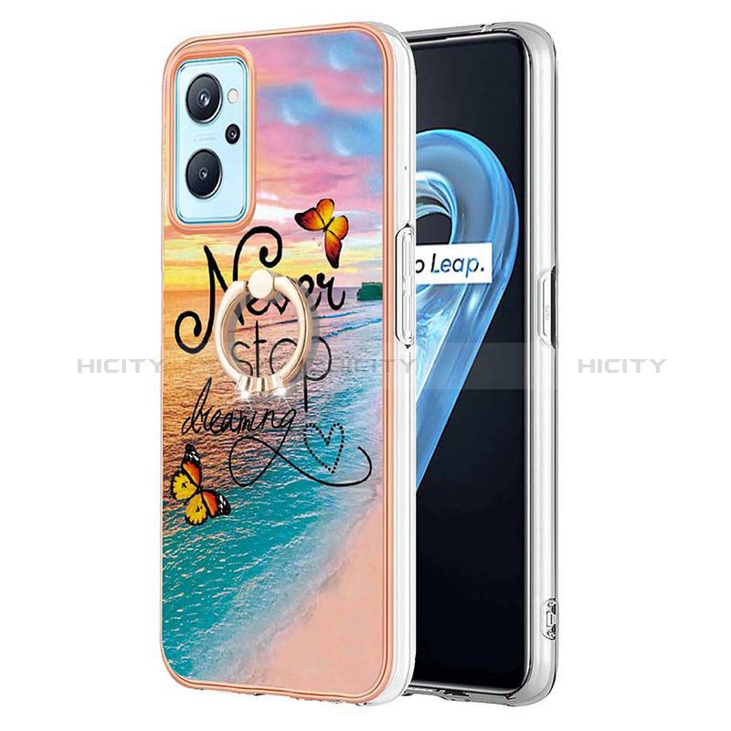 Funda Silicona Gel Goma Patron de Moda Carcasa con Anillo de dedo Soporte Y03B para Oppo K10 4G Multicolor