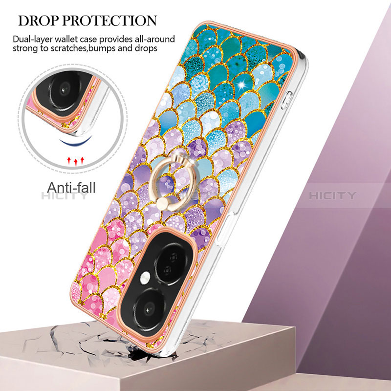 Funda Silicona Gel Goma Patron de Moda Carcasa con Anillo de dedo Soporte Y03B para Oppo K11x 5G