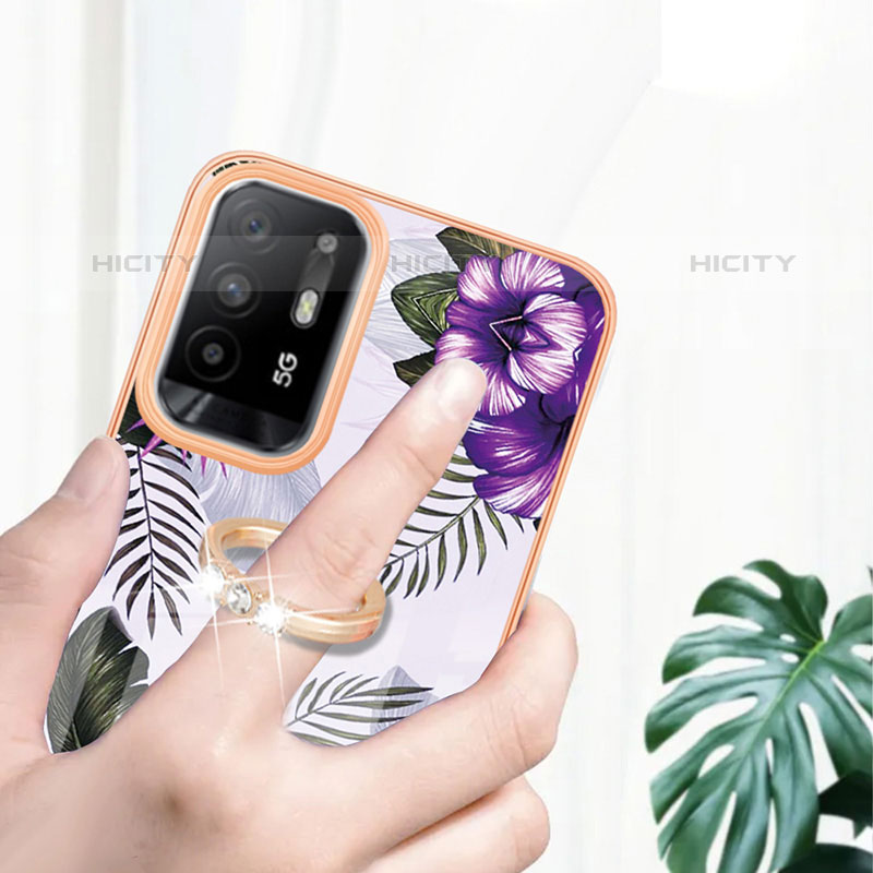 Funda Silicona Gel Goma Patron de Moda Carcasa con Anillo de dedo Soporte Y03B para Oppo Reno5 Z 5G