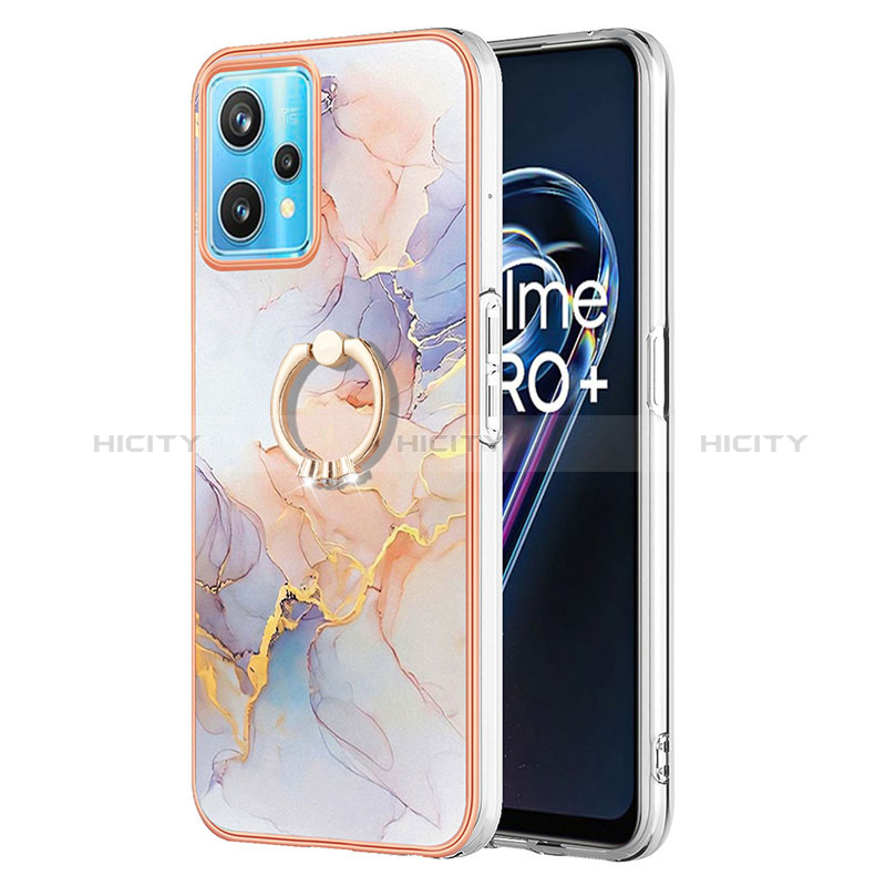 Funda Silicona Gel Goma Patron de Moda Carcasa con Anillo de dedo Soporte Y03B para Realme 9 Pro 5G