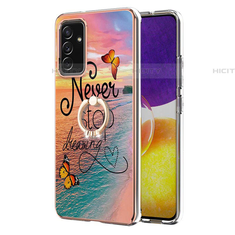 Funda Silicona Gel Goma Patron de Moda Carcasa con Anillo de dedo Soporte Y03B para Samsung Galaxy A05s