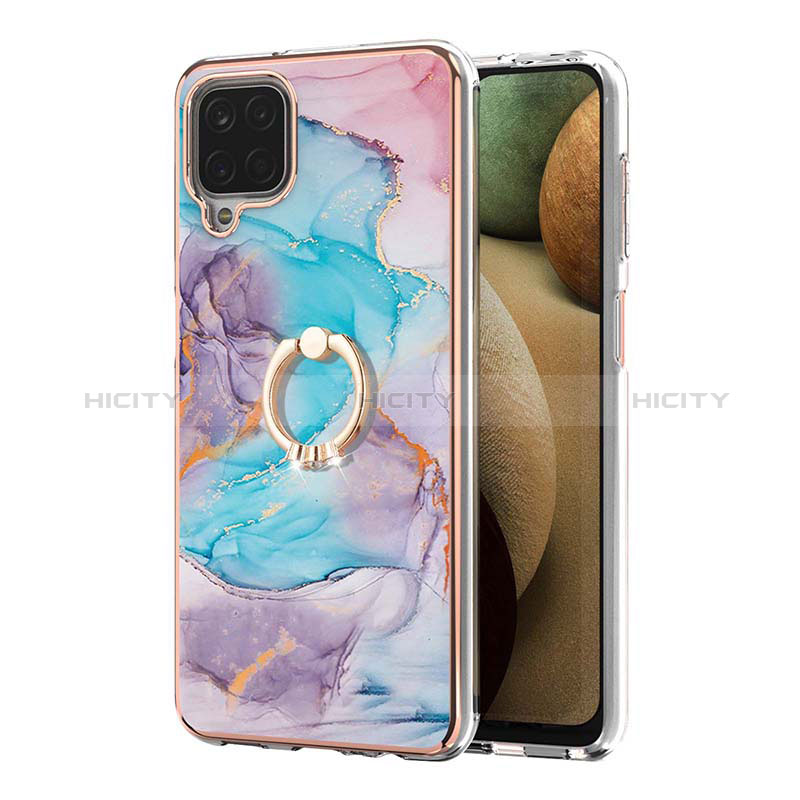 Funda Silicona Gel Goma Patron de Moda Carcasa con Anillo de dedo Soporte Y03B para Samsung Galaxy A12 5G