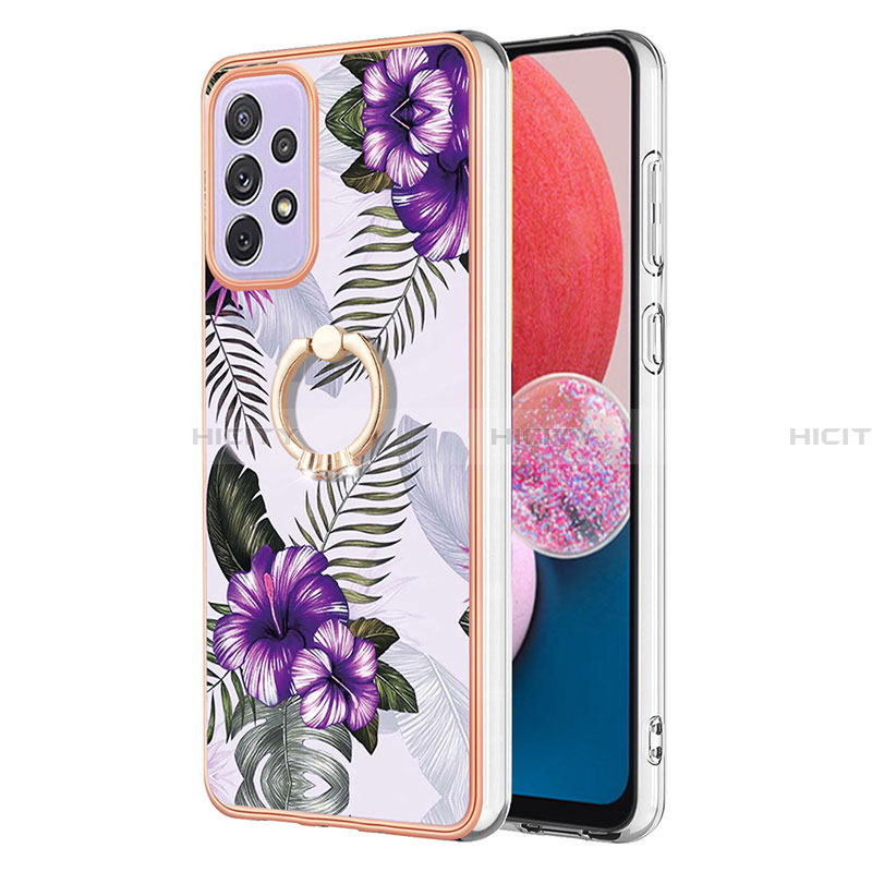 Funda Silicona Gel Goma Patron de Moda Carcasa con Anillo de dedo Soporte Y03B para Samsung Galaxy A13 4G