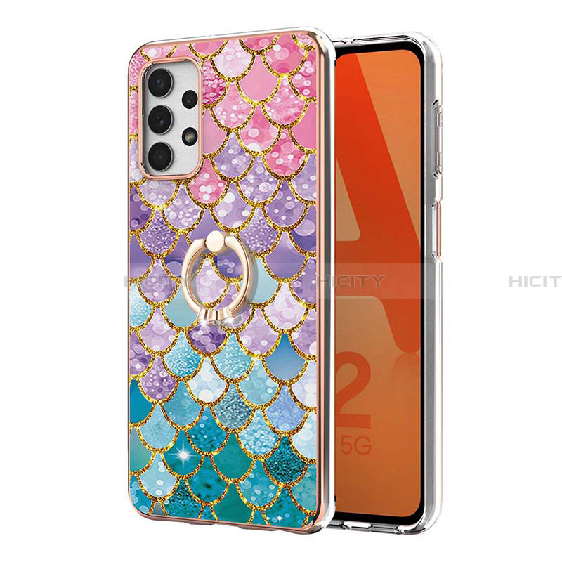 Funda Silicona Gel Goma Patron de Moda Carcasa con Anillo de dedo Soporte Y03B para Samsung Galaxy A23 4G