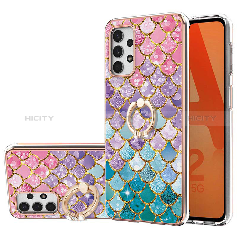 Funda Silicona Gel Goma Patron de Moda Carcasa con Anillo de dedo Soporte Y03B para Samsung Galaxy A23 5G Vistoso