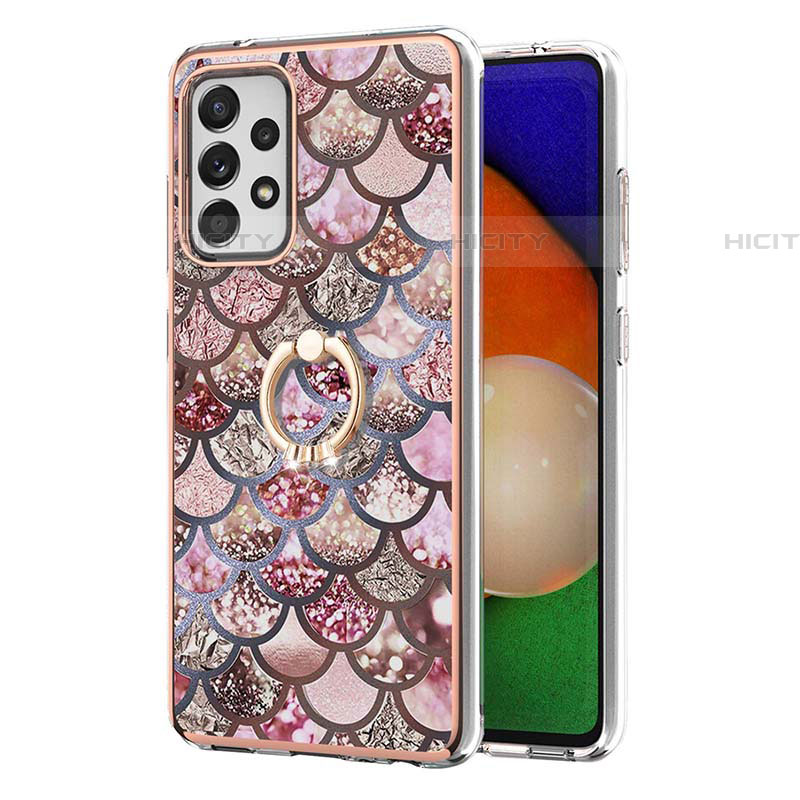 Funda Silicona Gel Goma Patron de Moda Carcasa con Anillo de dedo Soporte Y03B para Samsung Galaxy A52 5G