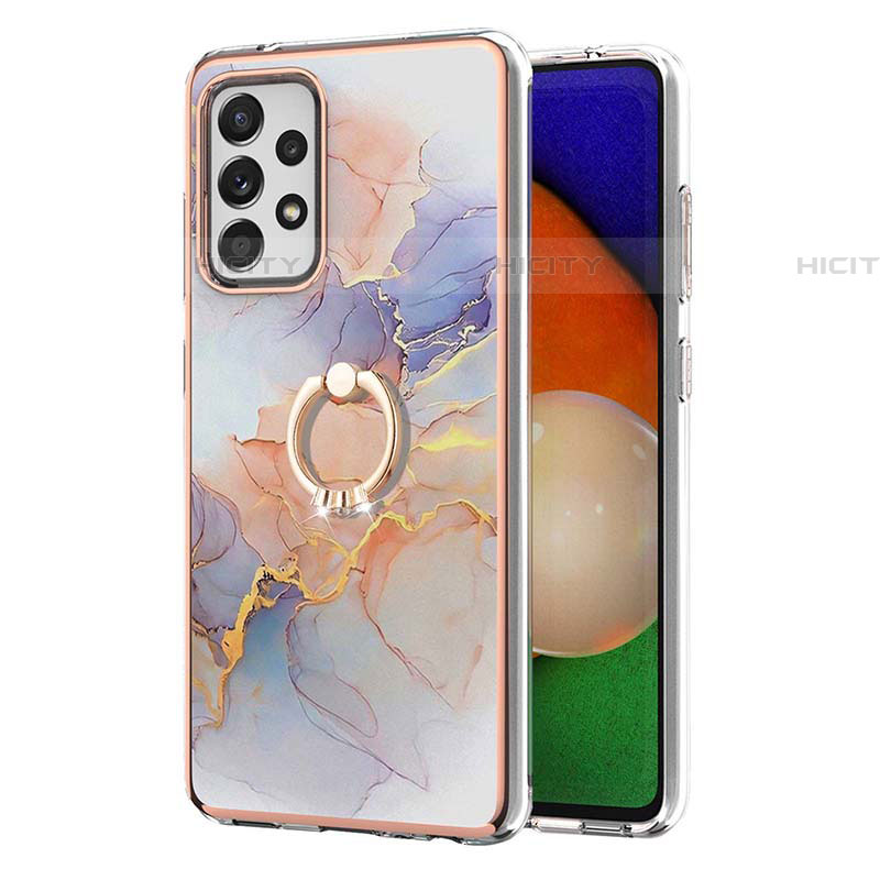 Funda Silicona Gel Goma Patron de Moda Carcasa con Anillo de dedo Soporte Y03B para Samsung Galaxy A52 5G