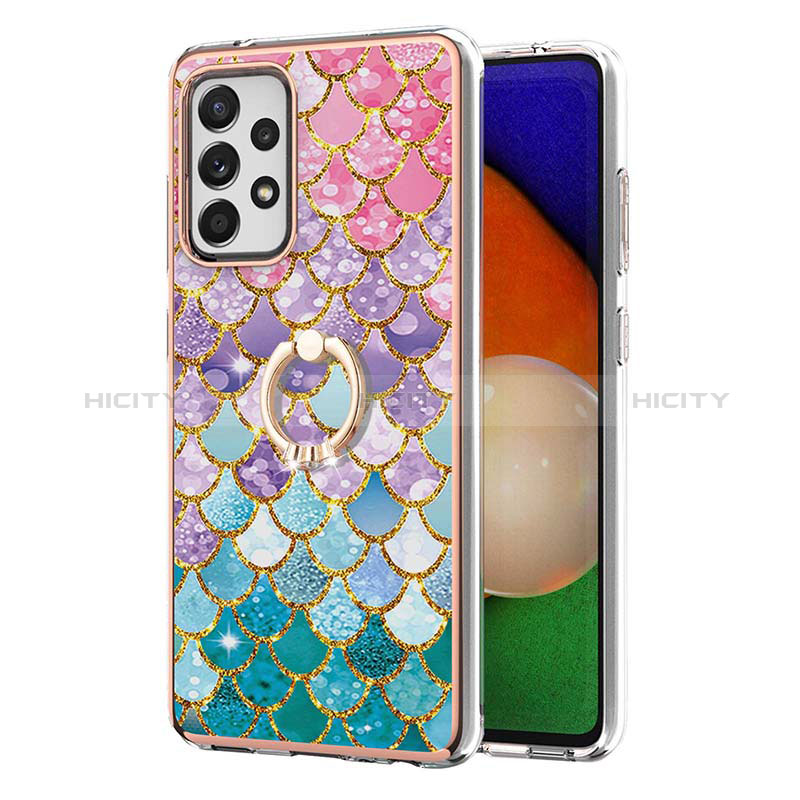 Funda Silicona Gel Goma Patron de Moda Carcasa con Anillo de dedo Soporte Y03B para Samsung Galaxy A52s 5G