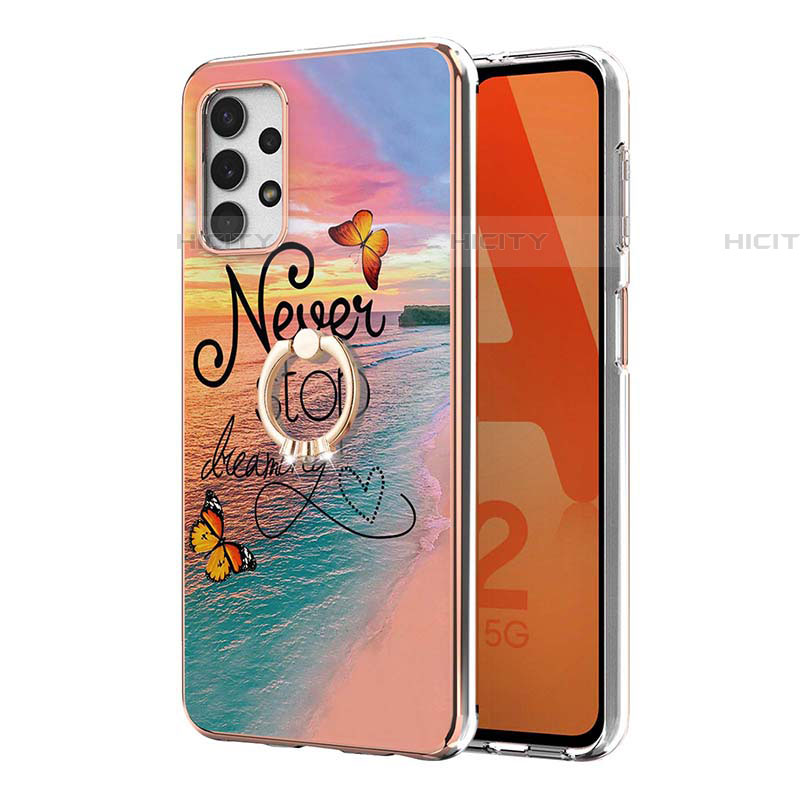 Funda Silicona Gel Goma Patron de Moda Carcasa con Anillo de dedo Soporte Y03B para Samsung Galaxy A53 5G