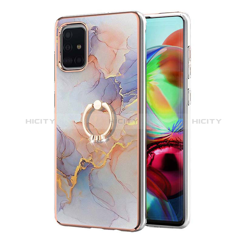 Funda Silicona Gel Goma Patron de Moda Carcasa con Anillo de dedo Soporte Y03B para Samsung Galaxy A71 4G A715