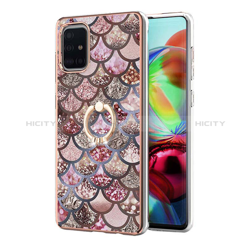 Funda Silicona Gel Goma Patron de Moda Carcasa con Anillo de dedo Soporte Y03B para Samsung Galaxy A71 5G