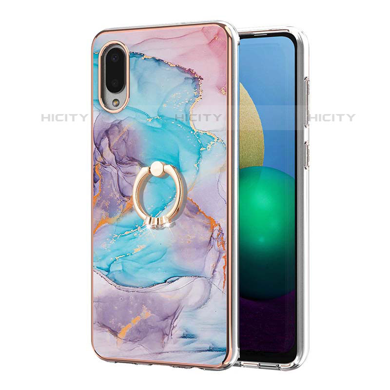 Funda Silicona Gel Goma Patron de Moda Carcasa con Anillo de dedo Soporte Y03B para Samsung Galaxy M02