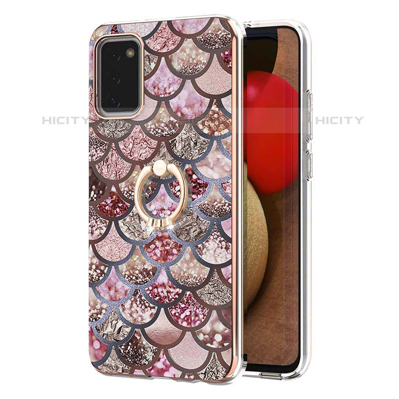 Funda Silicona Gel Goma Patron de Moda Carcasa con Anillo de dedo Soporte Y03B para Samsung Galaxy M02s