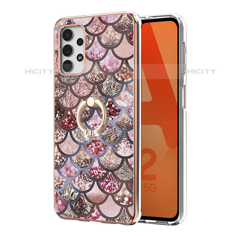 Funda Silicona Gel Goma Patron de Moda Carcasa con Anillo de dedo Soporte Y03B para Samsung Galaxy M32 5G