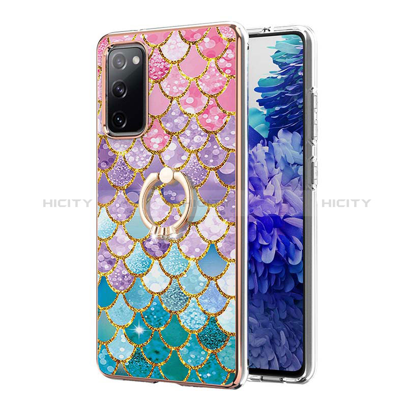 Funda Silicona Gel Goma Patron de Moda Carcasa con Anillo de dedo Soporte Y03B para Samsung Galaxy S20 FE (2022) 5G