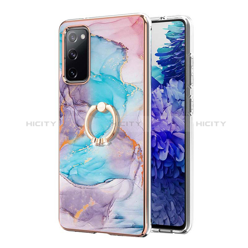 Funda Silicona Gel Goma Patron de Moda Carcasa con Anillo de dedo Soporte Y03B para Samsung Galaxy S20 FE (2022) 5G