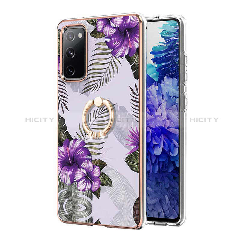 Funda Silicona Gel Goma Patron de Moda Carcasa con Anillo de dedo Soporte Y03B para Samsung Galaxy S20 FE (2022) 5G