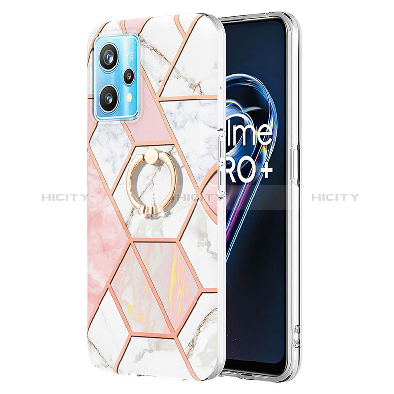 Funda Silicona Gel Goma Patron de Moda Carcasa con Anillo de dedo Soporte Y04B para Realme 9 4G