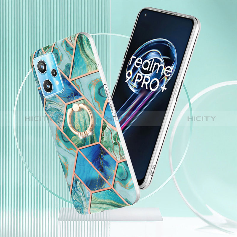 Funda Silicona Gel Goma Patron de Moda Carcasa con Anillo de dedo Soporte Y04B para Realme 9 Pro 5G