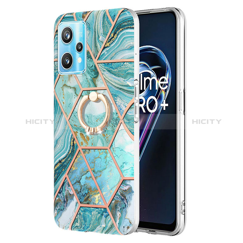 Funda Silicona Gel Goma Patron de Moda Carcasa con Anillo de dedo Soporte Y04B para Realme 9 Pro+ Plus 5G