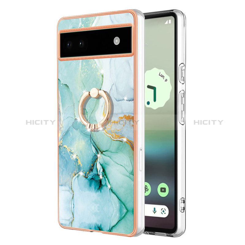 Funda Silicona Gel Goma Patron de Moda Carcasa con Anillo de dedo Soporte Y05B para Google Pixel 6a 5G