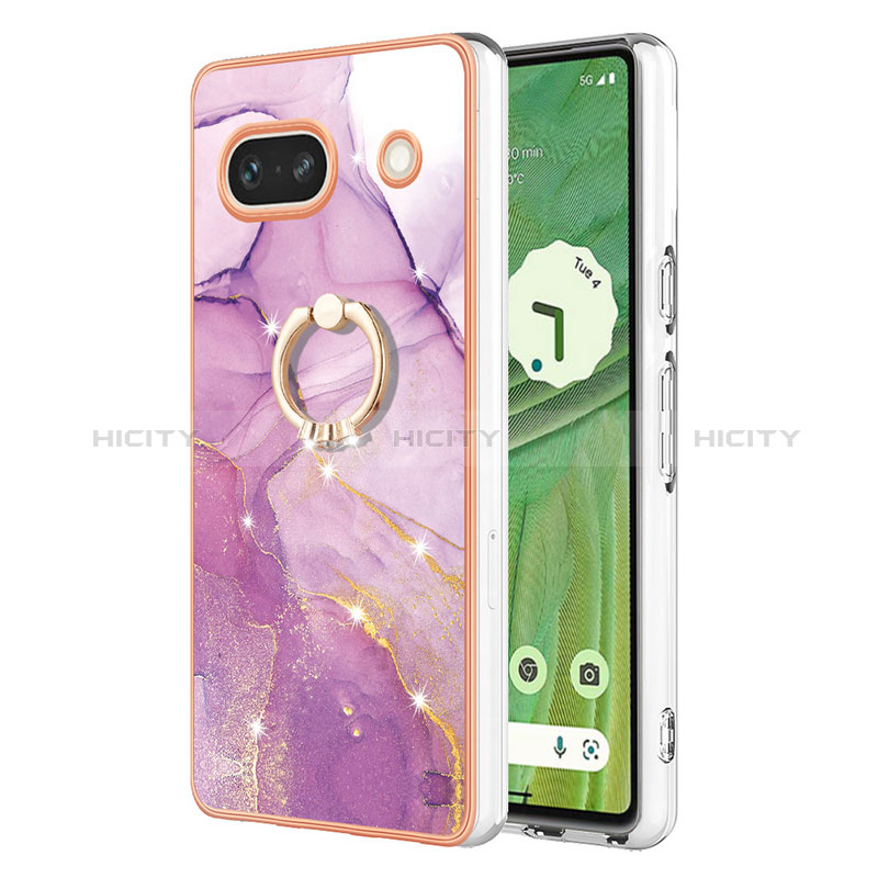 Funda Silicona Gel Goma Patron de Moda Carcasa con Anillo de dedo Soporte Y05B para Google Pixel 7a 5G