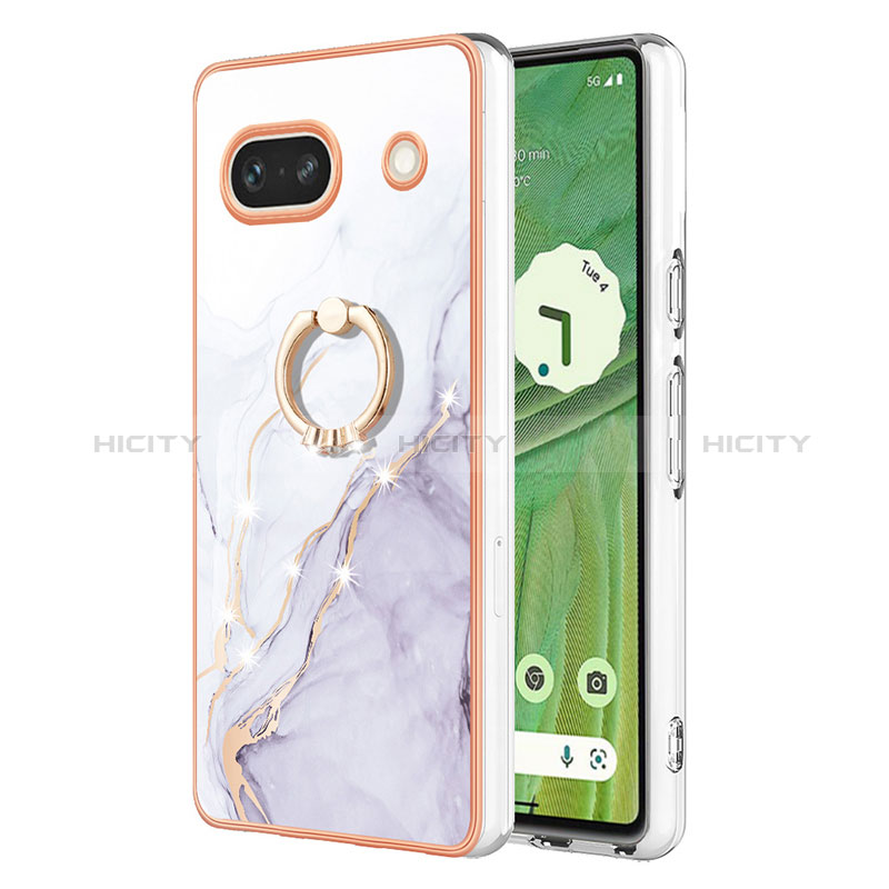 Funda Silicona Gel Goma Patron de Moda Carcasa con Anillo de dedo Soporte Y05B para Google Pixel 7a 5G