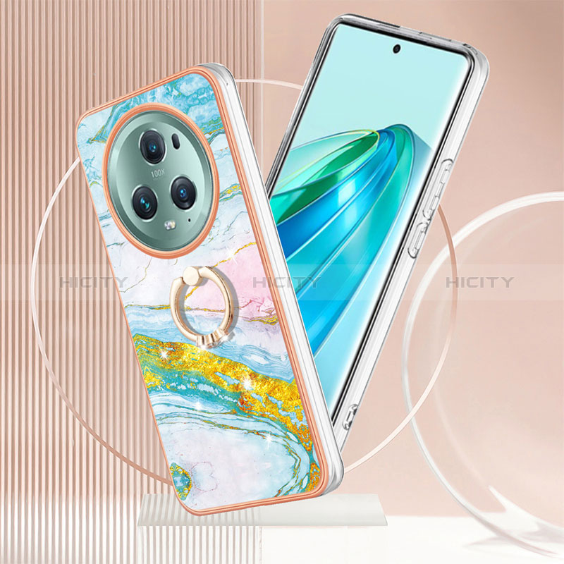 Funda Silicona Gel Goma Patron de Moda Carcasa con Anillo de dedo Soporte Y05B para Huawei Honor Magic5 Pro 5G