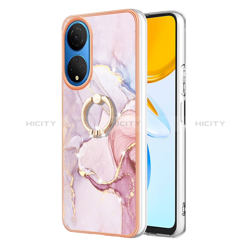 Funda Silicona Gel Goma Patron de Moda Carcasa con Anillo de dedo Soporte Y05B para Huawei Honor X7