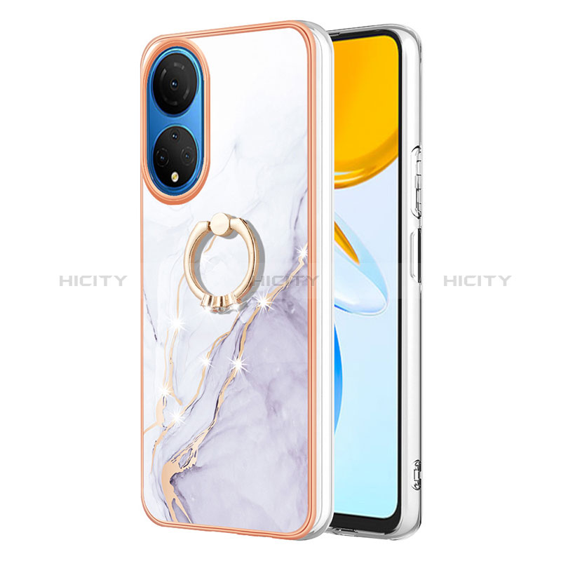 Funda Silicona Gel Goma Patron de Moda Carcasa con Anillo de dedo Soporte Y05B para Huawei Honor X7