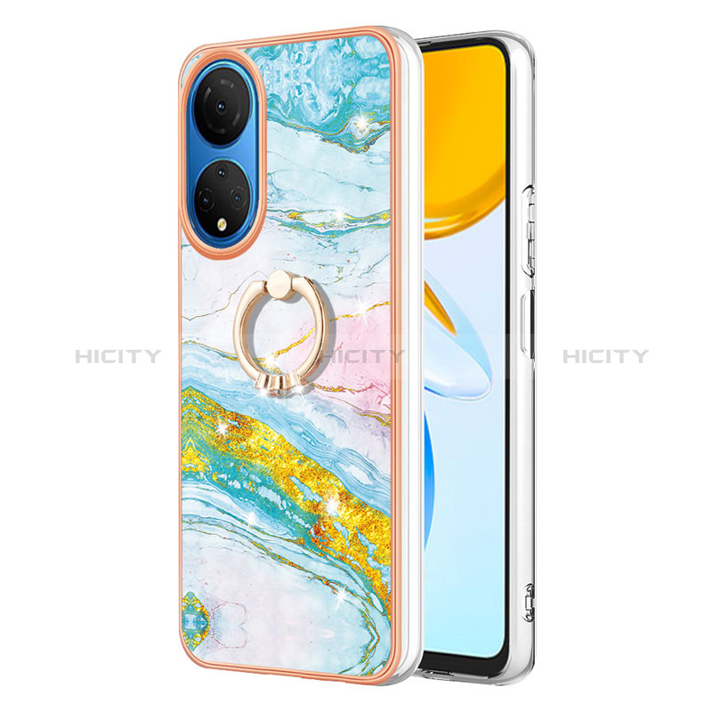 Funda Silicona Gel Goma Patron de Moda Carcasa con Anillo de dedo Soporte Y05B para Huawei Honor X7 Vistoso