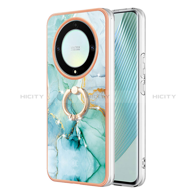 Funda Silicona Gel Goma Patron de Moda Carcasa con Anillo de dedo Soporte Y05B para Huawei Honor X9a 5G