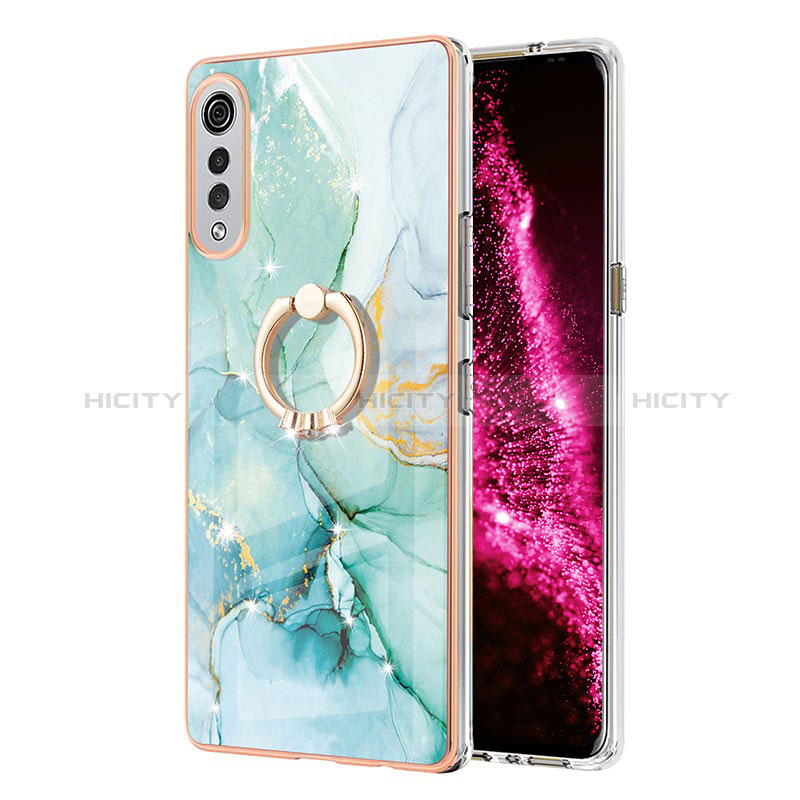 Funda Silicona Gel Goma Patron de Moda Carcasa con Anillo de dedo Soporte Y05B para LG Velvet 5G