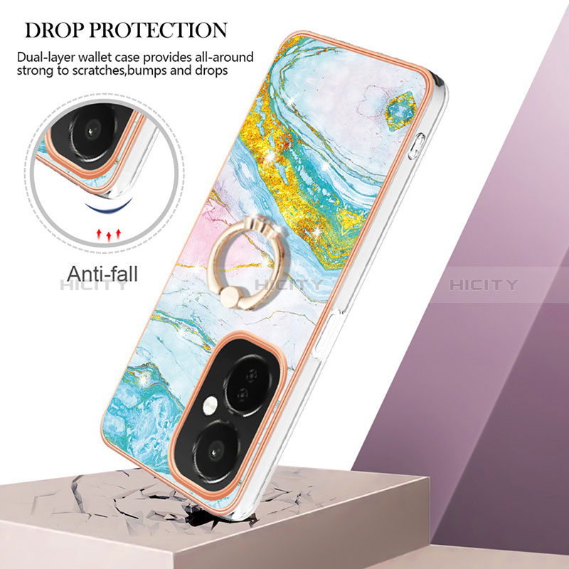 Funda Silicona Gel Goma Patron de Moda Carcasa con Anillo de dedo Soporte Y05B para OnePlus Nord CE 3 Lite 5G