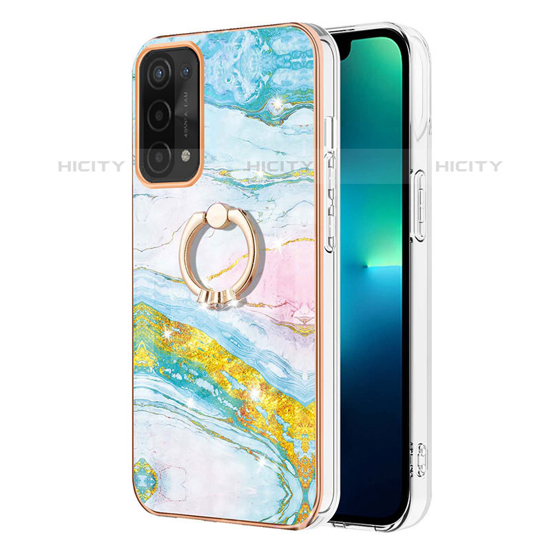 Funda Silicona Gel Goma Patron de Moda Carcasa con Anillo de dedo Soporte Y05B para OnePlus Nord N200 5G