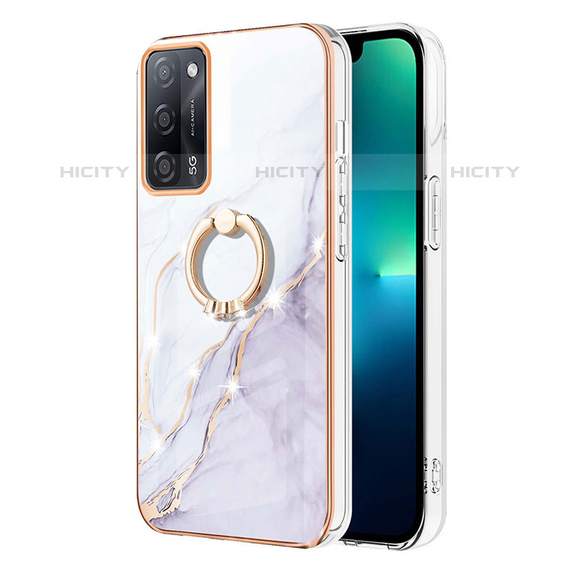 Funda Silicona Gel Goma Patron de Moda Carcasa con Anillo de dedo Soporte Y05B para Oppo A53s 5G