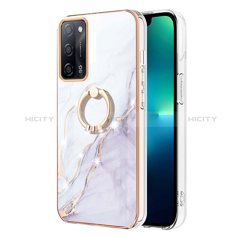 Funda Silicona Gel Goma Patron de Moda Carcasa con Anillo de dedo Soporte Y05B para Oppo A56 5G