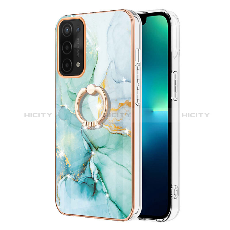 Funda Silicona Gel Goma Patron de Moda Carcasa con Anillo de dedo Soporte Y05B para Oppo A74 5G