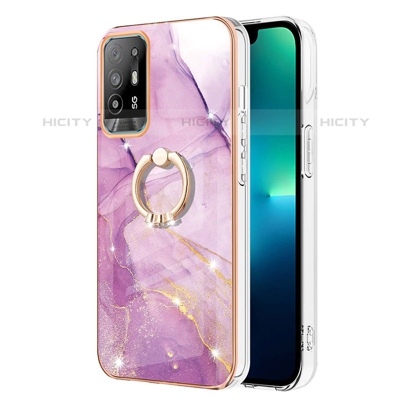 Funda Silicona Gel Goma Patron de Moda Carcasa con Anillo de dedo Soporte Y05B para Oppo A94 5G