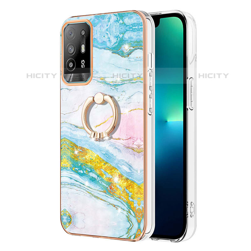 Funda Silicona Gel Goma Patron de Moda Carcasa con Anillo de dedo Soporte Y05B para Oppo A95 5G Vistoso