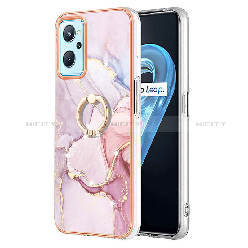 Funda Silicona Gel Goma Patron de Moda Carcasa con Anillo de dedo Soporte Y05B para Oppo A96 4G