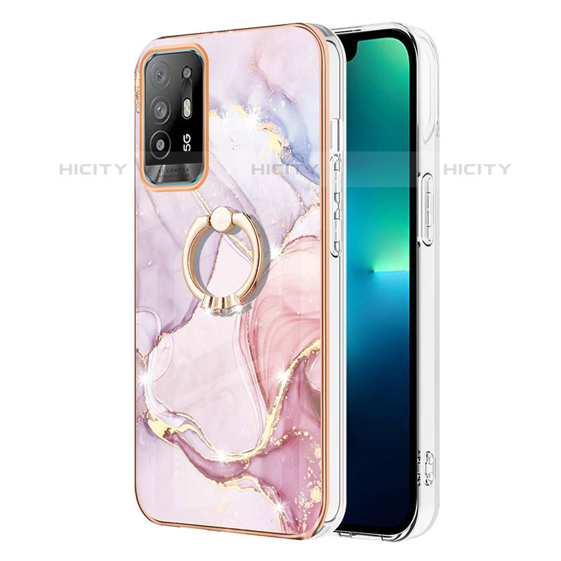 Funda Silicona Gel Goma Patron de Moda Carcasa con Anillo de dedo Soporte Y05B para Oppo Reno5 Z 5G