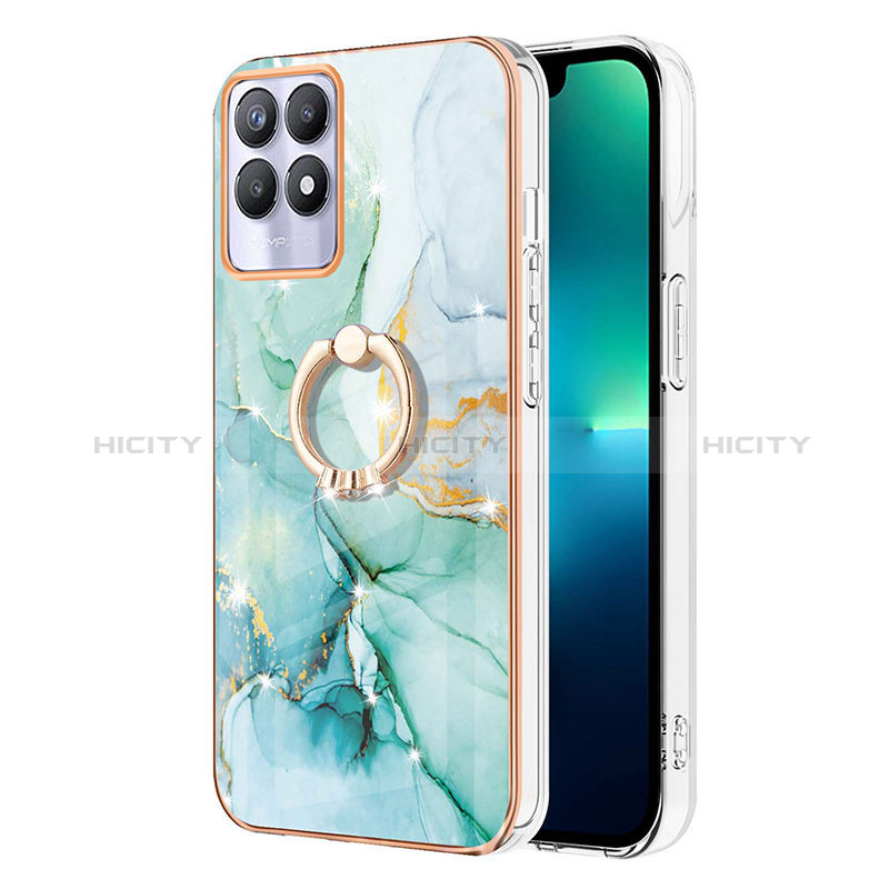 Funda Silicona Gel Goma Patron de Moda Carcasa con Anillo de dedo Soporte Y05B para Realme 8i