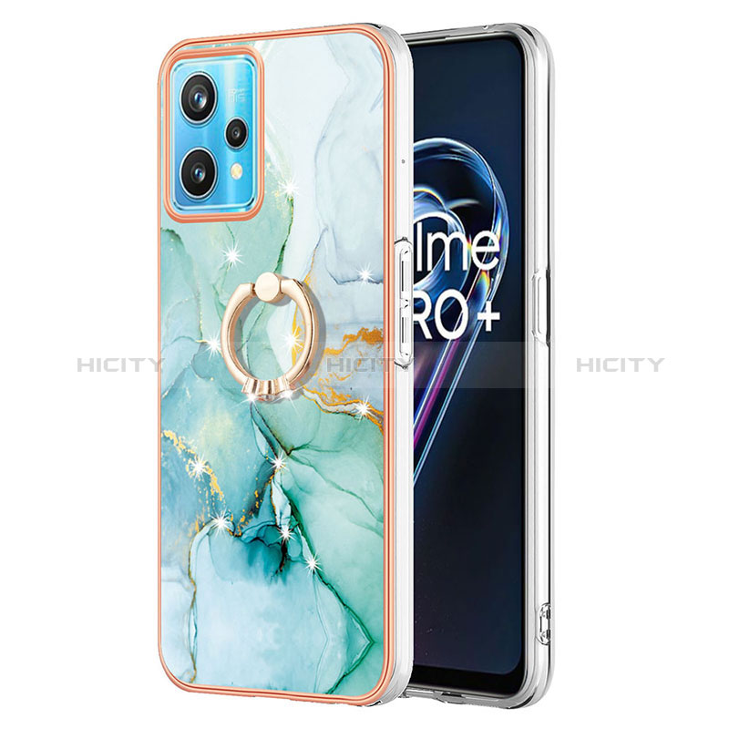 Funda Silicona Gel Goma Patron de Moda Carcasa con Anillo de dedo Soporte Y05B para Realme 9 4G