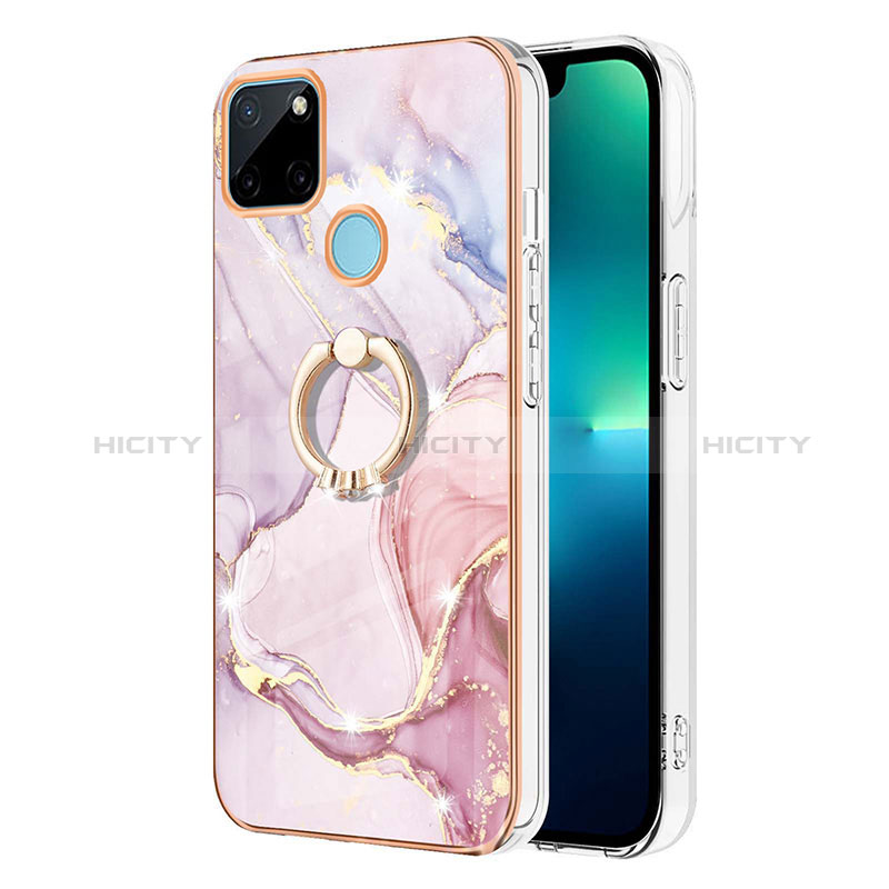 Funda Silicona Gel Goma Patron de Moda Carcasa con Anillo de dedo Soporte Y05B para Realme C21Y