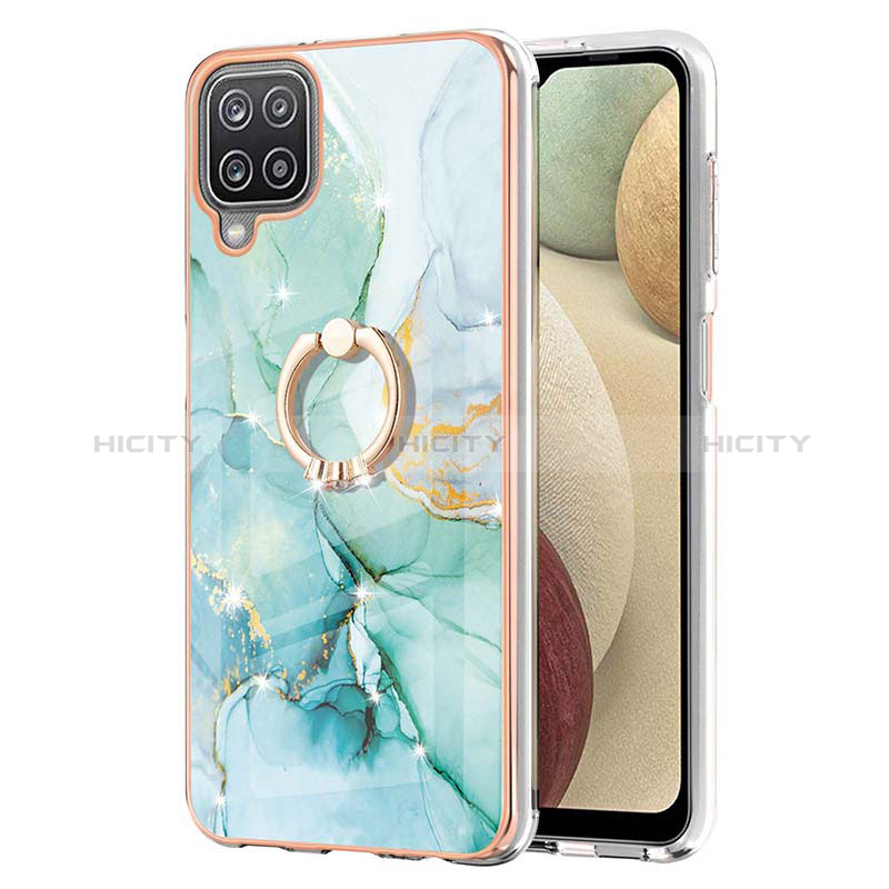 Funda Silicona Gel Goma Patron de Moda Carcasa con Anillo de dedo Soporte Y05B para Samsung Galaxy A12